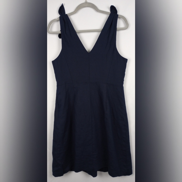 NWT GAP Sleeveless Tie Shoulder Linen Dress Size 10 - Picture 3 of 7